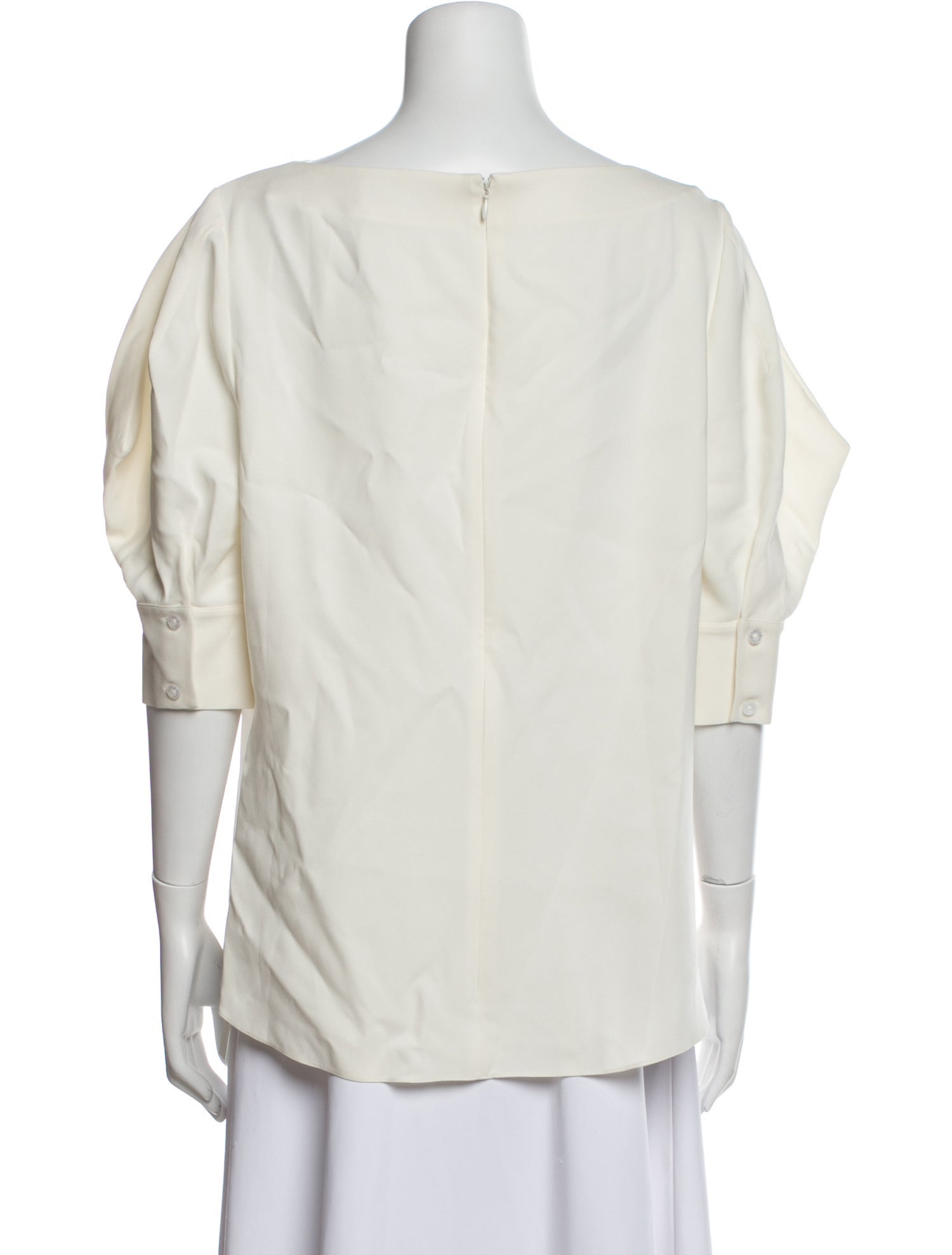 Oscar de la Renta Silk Scoop Neck Blouse